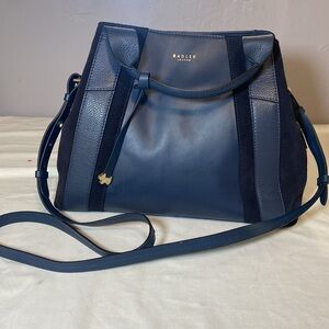 Radley London Baylis Road Navy Suede Multi function Crossbody removable strap